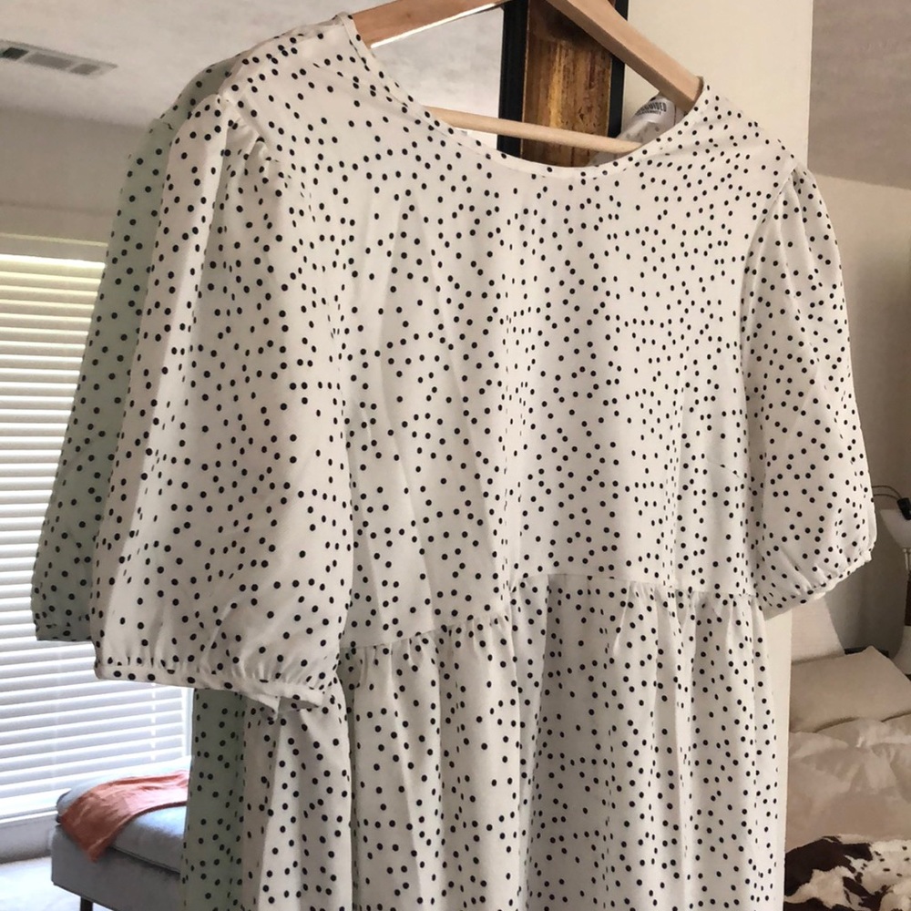 Missguided polka dot smock maternity dress